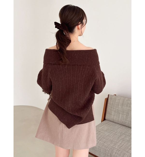 dazzlin「【久間田琳加コラボ】オフショルオーバーニットトップス」|ニット・セーター|