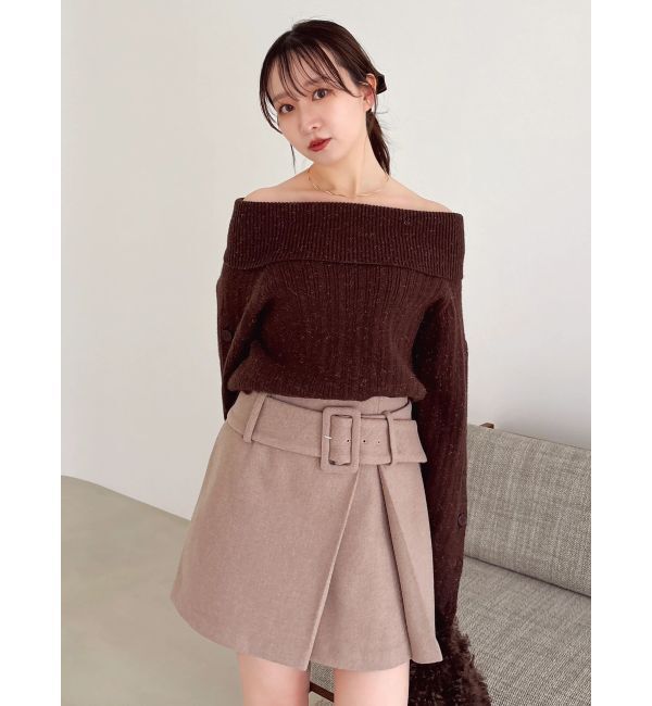 dazzlin「【久間田琳加コラボ】オフショルオーバーニットトップス」|ニット・セーター|