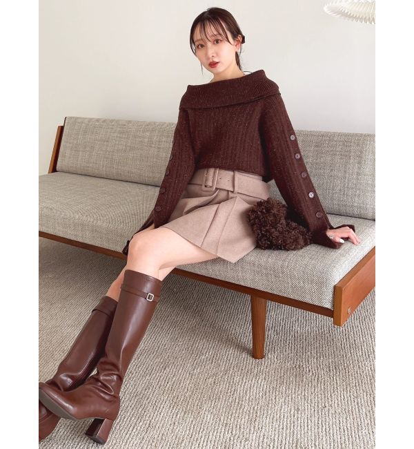 dazzlin「【久間田琳加コラボ】オフショルオーバーニットトップス」|ニット・セーター|