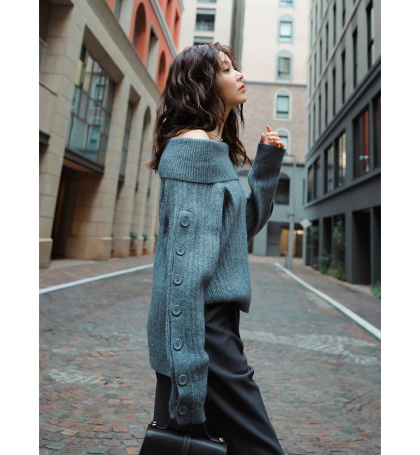 dazzlin「【久間田琳加コラボ】オフショルオーバーニットトップス」|ニット・セーター|