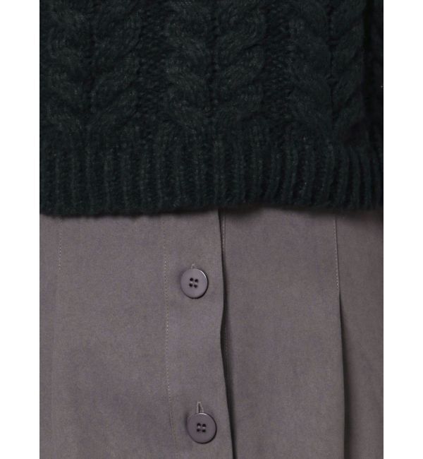 EMODA「ノーカラーシャツワンピース&times;タートルケーブルニットベスト」|ワンピース|