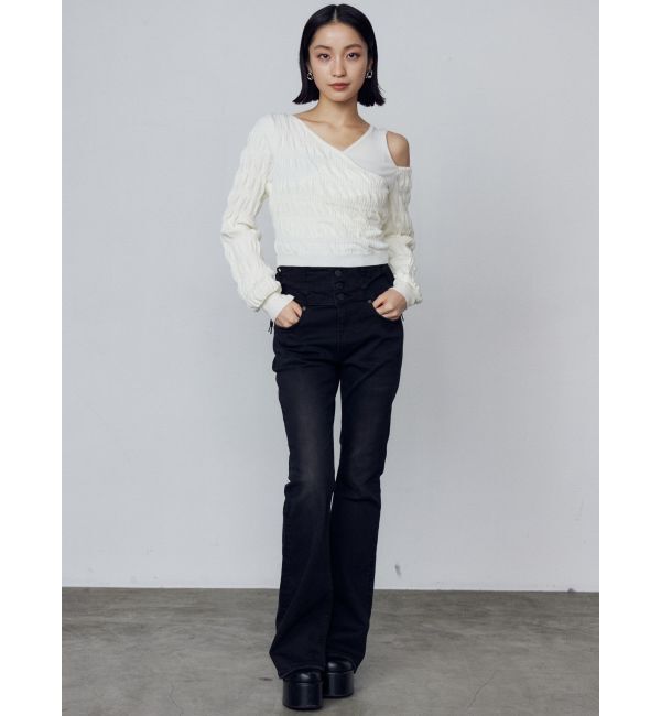 EMODA「アシンメトリークロスニット」|ニット・セーター|