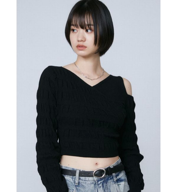 EMODA「アシンメトリークロスニット」|ニット・セーター|