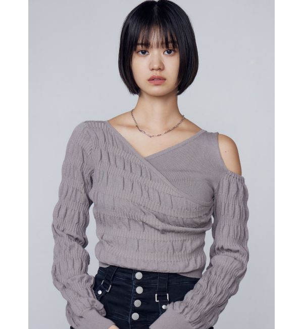 EMODA「アシンメトリークロスニット」|ニット・セーター|