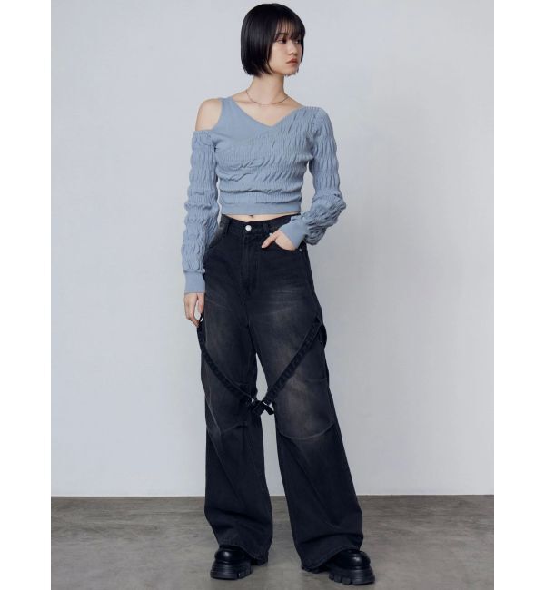 EMODA「アシンメトリークロスニット」|ニット・セーター|