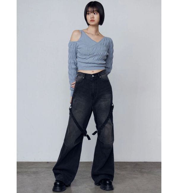 EMODA「アシンメトリークロスニット」|ニット・セーター|