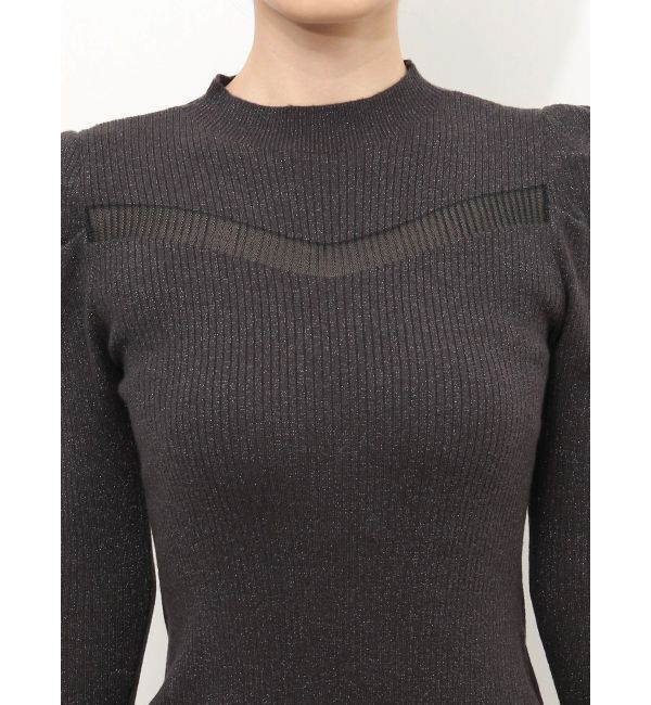 MERCURYDUO「シアーカットラメニットワンピース」|ワンピース|