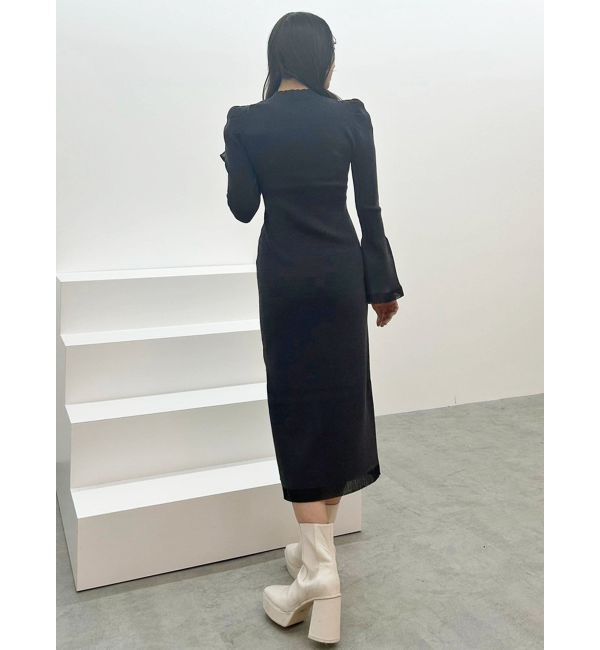 MERCURYDUO「シアーカットラメニットワンピース」|ワンピース|