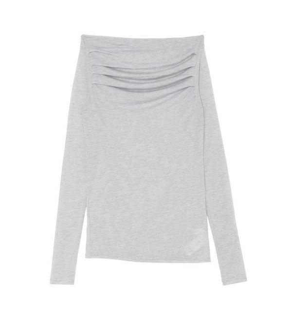 MERCURYDUO「【OUNNOUN】ドレープセミシアーオフショル2WAYカットソー」|Tシャツ・カットソー|ライトグレー