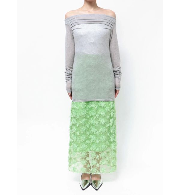 MERCURYDUO「【OUNNOUN】ドレープセミシアーオフショル2WAYカットソー」|Tシャツ・カットソー|