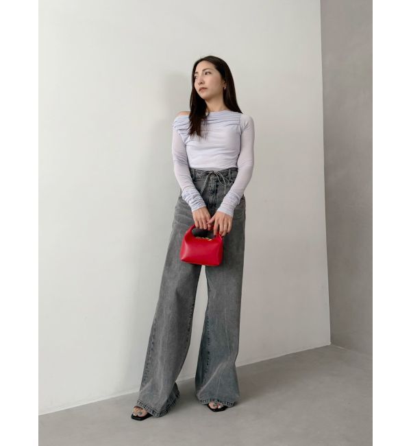 MERCURYDUO「【OUNNOUN】ドレープセミシアーオフショル2WAYカットソー」|Tシャツ・カットソー|