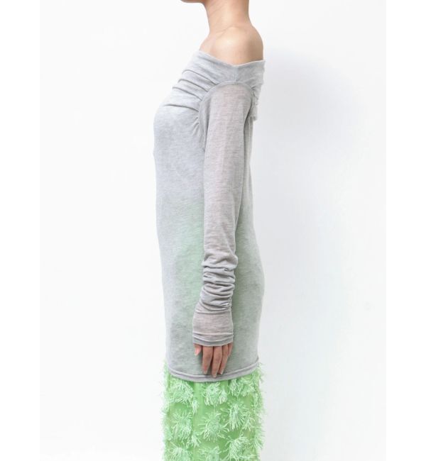 MERCURYDUO「【OUNNOUN】ドレープセミシアーオフショル2WAYカットソー」|Tシャツ・カットソー|