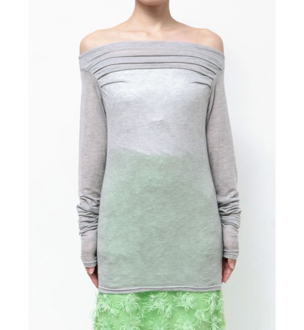 MERCURYDUO「【OUNNOUN】ドレープセミシアーオフショル2WAYカットソー」|Tシャツ・カットソー|