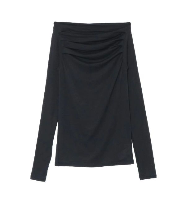 MERCURYDUO「【OUNNOUN】ドレープセミシアーオフショル2WAYカットソー」|Tシャツ・カットソー|ネイビー