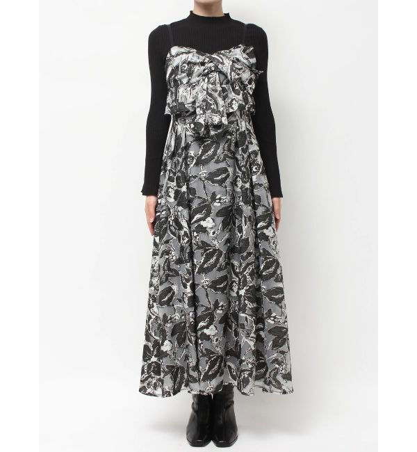 MERCURYDUO「ジャカードバックレースアップキャミワンピース」|ワンピース|