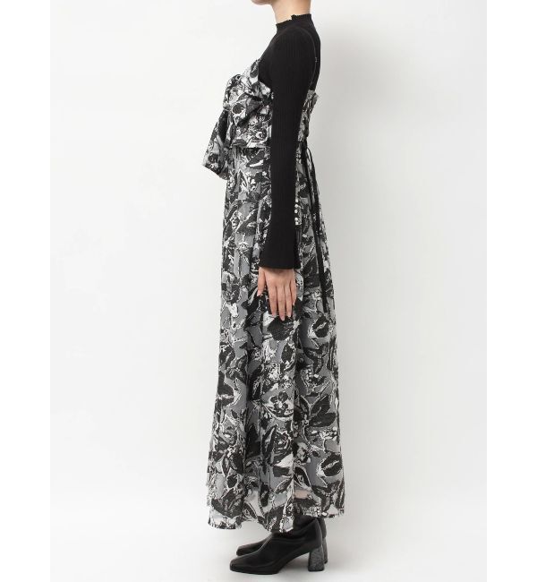 MERCURYDUO「ジャカードバックレースアップキャミワンピース」|ワンピース|