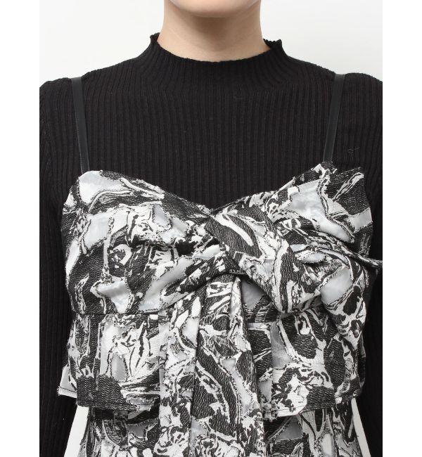 MERCURYDUO「ジャカードバックレースアップキャミワンピース」|ワンピース|