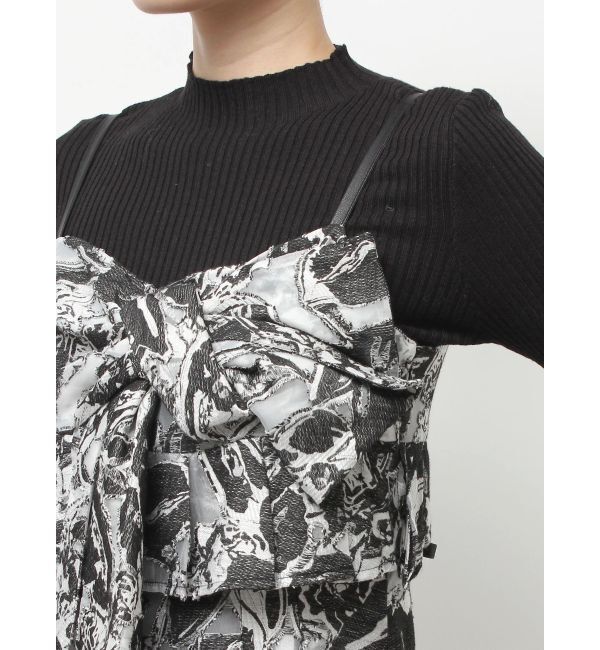 MERCURYDUO「ジャカードバックレースアップキャミワンピース」|ワンピース|