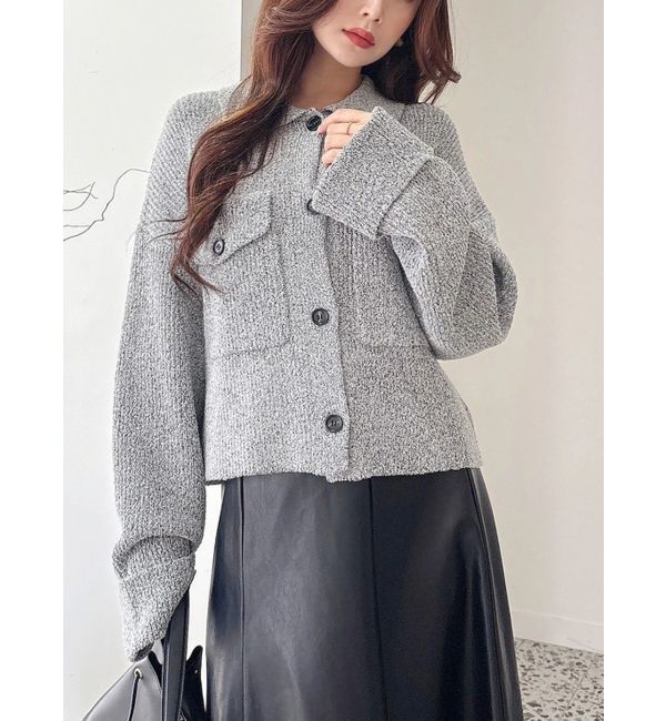 MERCURYDUO「CPOジャケット風ニットカーデ」|カーディガン|