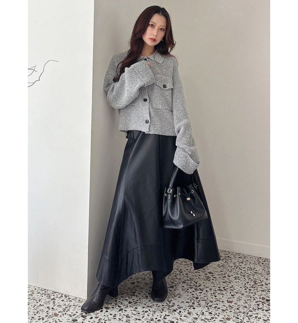 MERCURYDUO「CPOジャケット風ニットカーデ」|カーディガン|