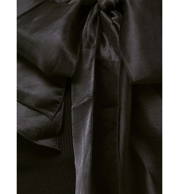 MERCURYDUO「異素材ラッフルリボンリブニット」|ニット・セーター|