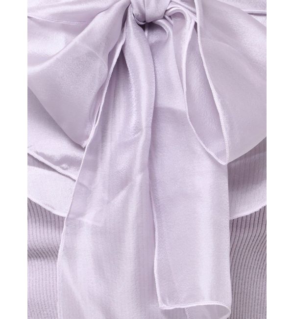 MERCURYDUO「異素材ラッフルリボンリブニット」|ニット・セーター|