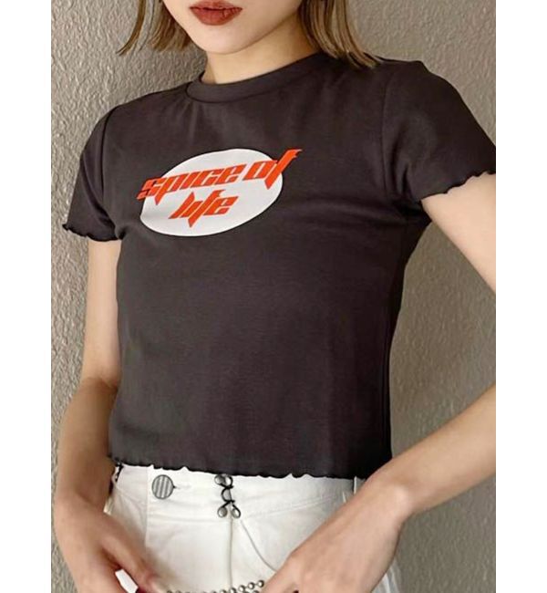 MURUA「メロートリムTシャツ」|Tシャツ・カットソー|ダークグレー