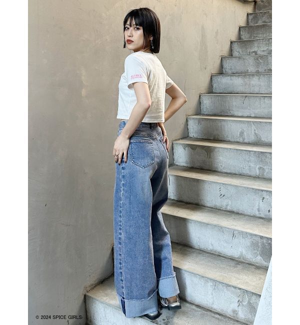 MURUA「【SPICE GIRLS】rhinestone logo Tシャツ」|Tシャツ・カットソー|