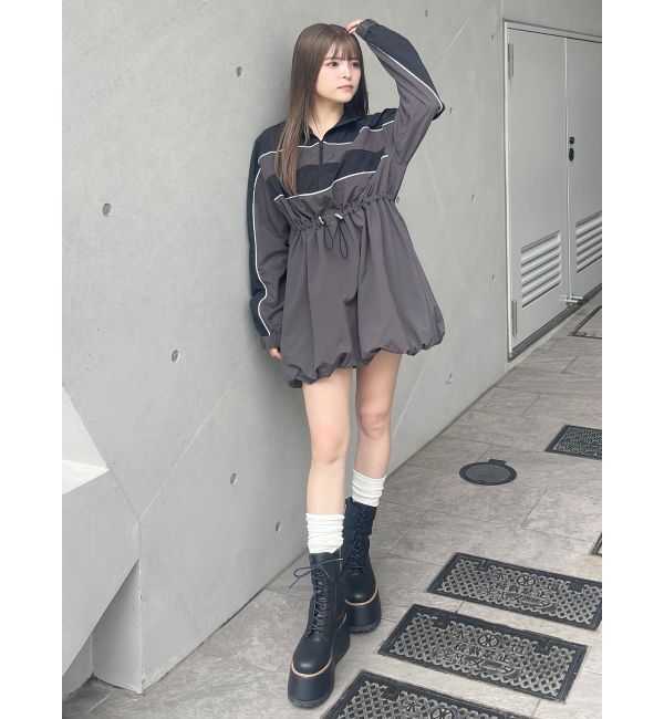 MURUA「トラックバルーンミニワンピース」|ワンピース|