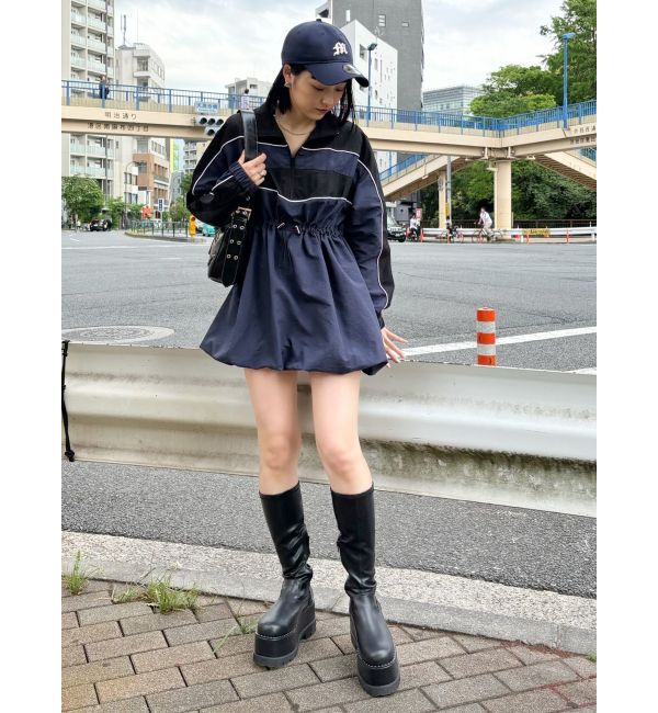 MURUA「トラックバルーンミニワンピース」|ワンピース|