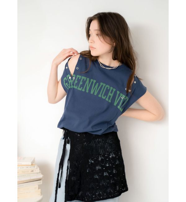 Ungrid「ショルダーリメイクロゴタンクトップ」|タンクトップ|