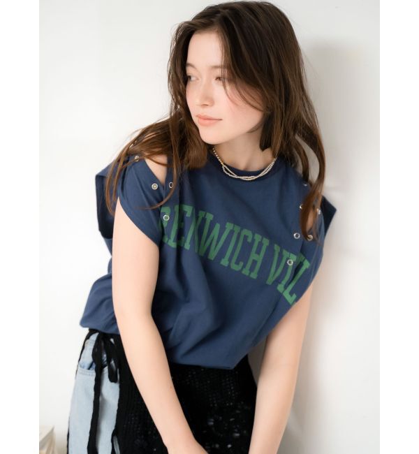 Ungrid「ショルダーリメイクロゴタンクトップ」|タンクトップ|