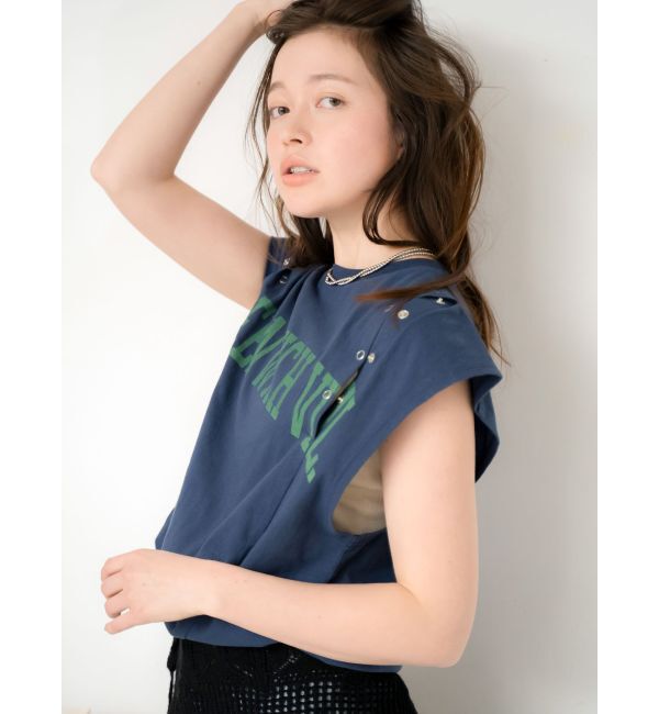 Ungrid「ショルダーリメイクロゴタンクトップ」|タンクトップ|