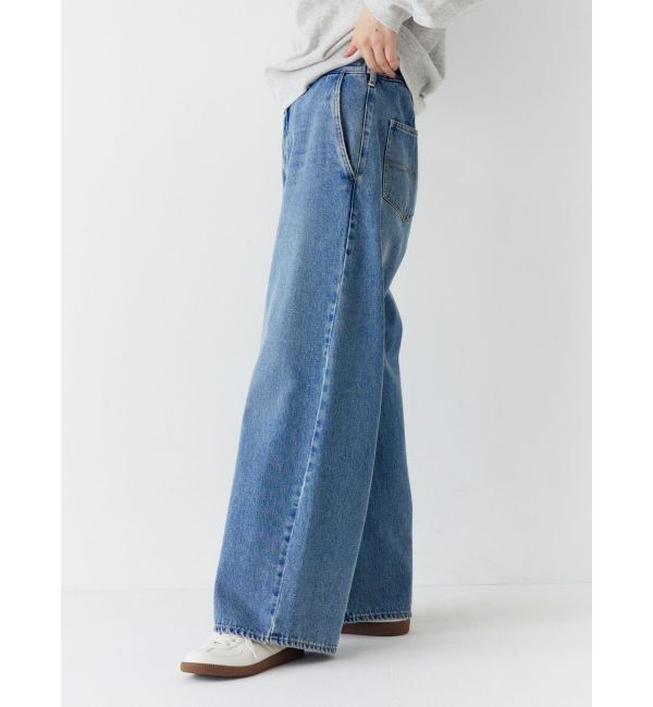 Ungrid「【WEB限定】ボタンデザインハイウエストストレートデニム」|デニム|