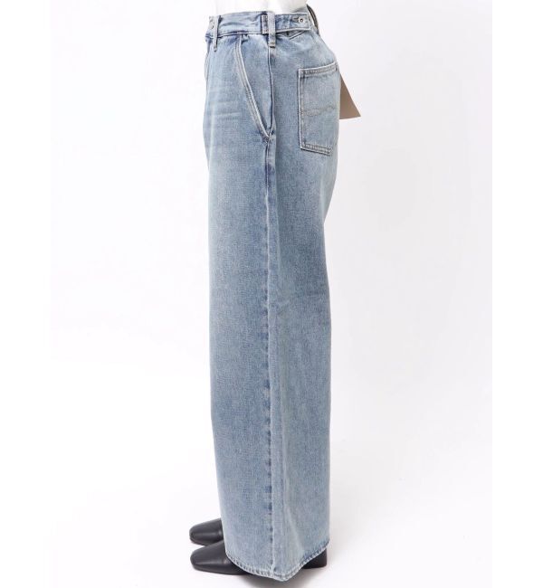 Ungrid「【WEB限定】ボタンデザインハイウエストストレートデニム」|デニム|