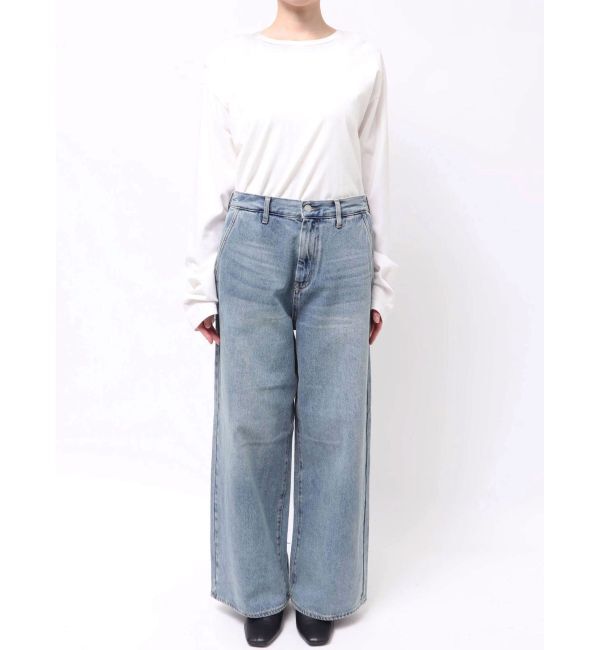 Ungrid「【WEB限定】ボタンデザインハイウエストストレートデニム」|デニム|