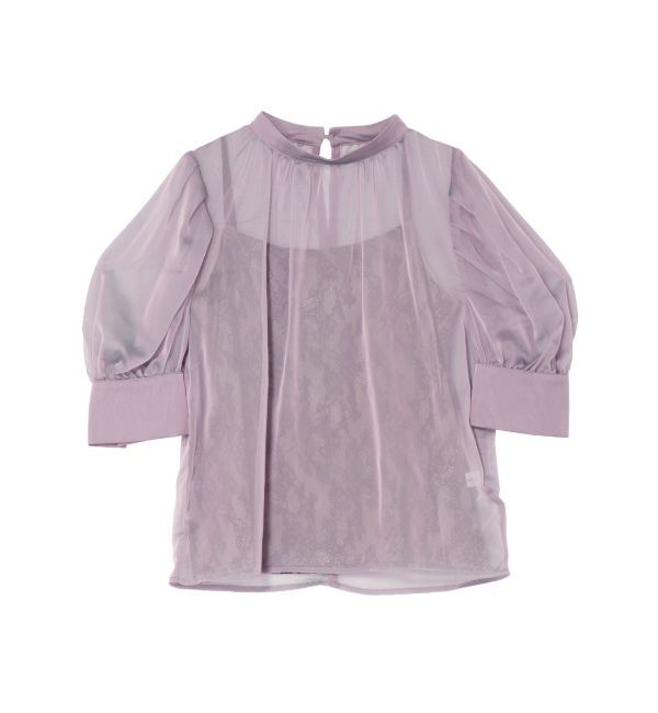 LAGUNAMOON「ハーフスリーブレースキャミシアーブラウス」|シャツ・ブラウス|