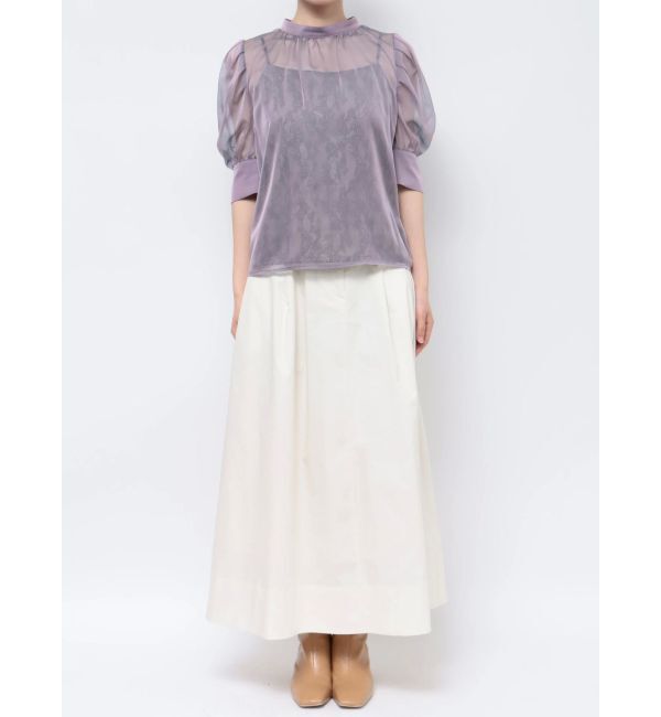 LAGUNAMOON「ハーフスリーブレースキャミシアーブラウス」|シャツ・ブラウス|