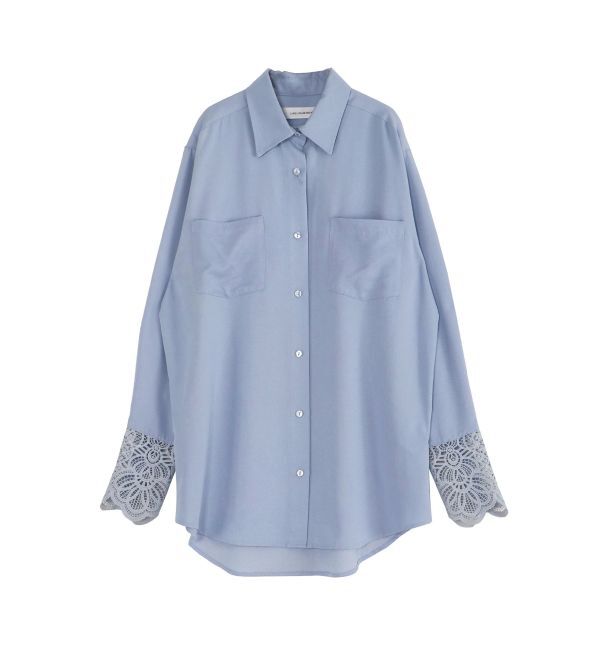 LAGUNAMOON「レースカフスシャツ」|シャツ・ブラウス|ブルー