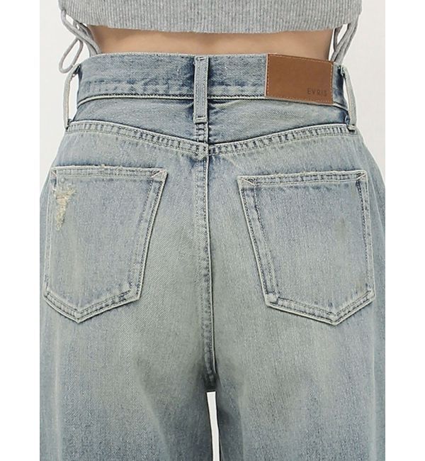 EVRIS「グランジルーズワイドデニムパンツ」|デニム|