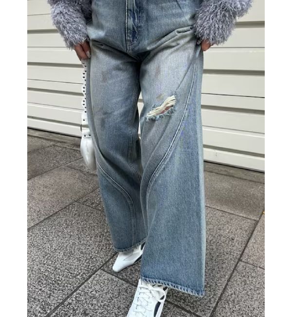 EVRIS「グランジルーズワイドデニムパンツ」|デニム|