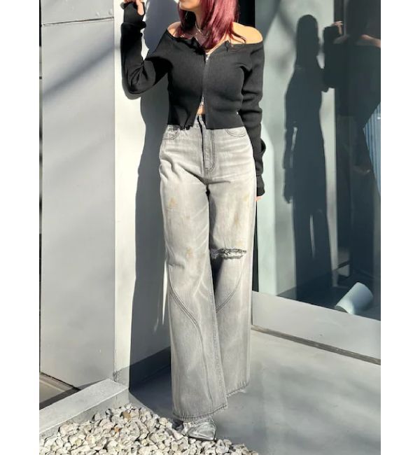 EVRIS「グランジルーズワイドデニムパンツ」|デニム|