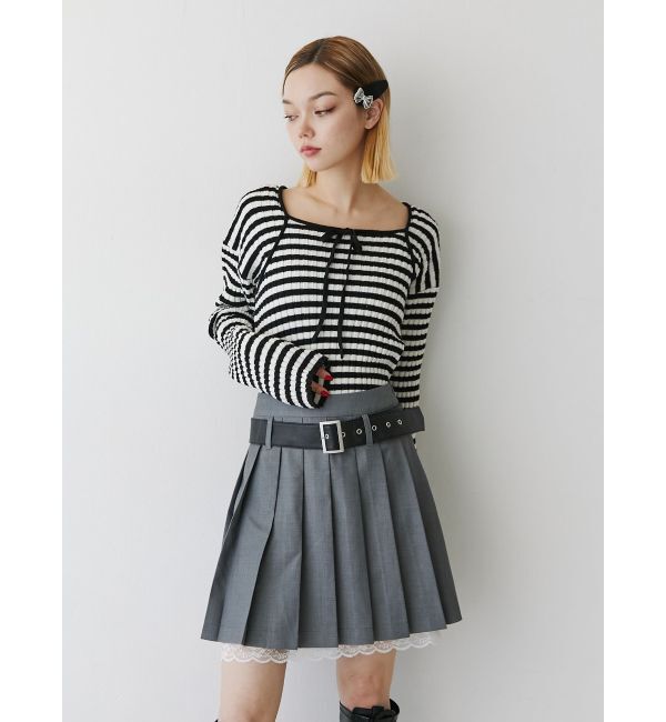 jouetie「ベルトヘムレースミニスカート【セットアップ対応】」|スカート|