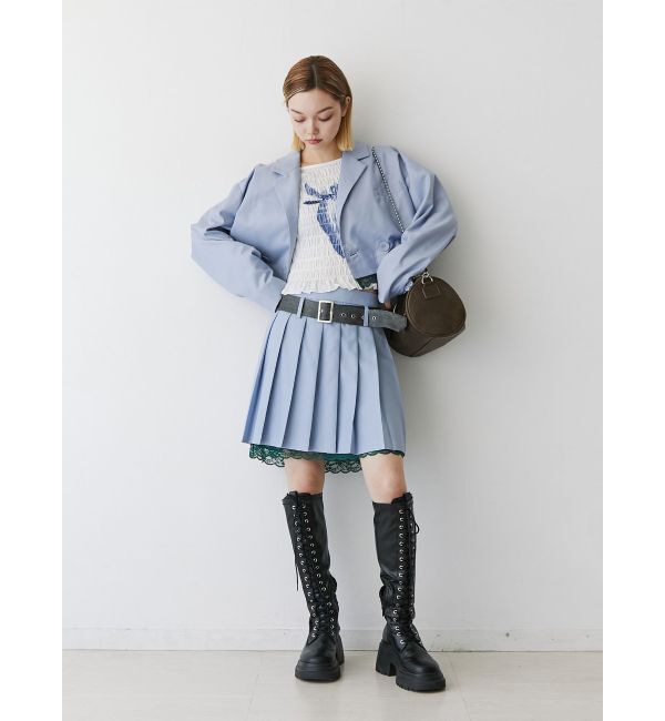 jouetie「ベルトヘムレースミニスカート【セットアップ対応】」|スカート|