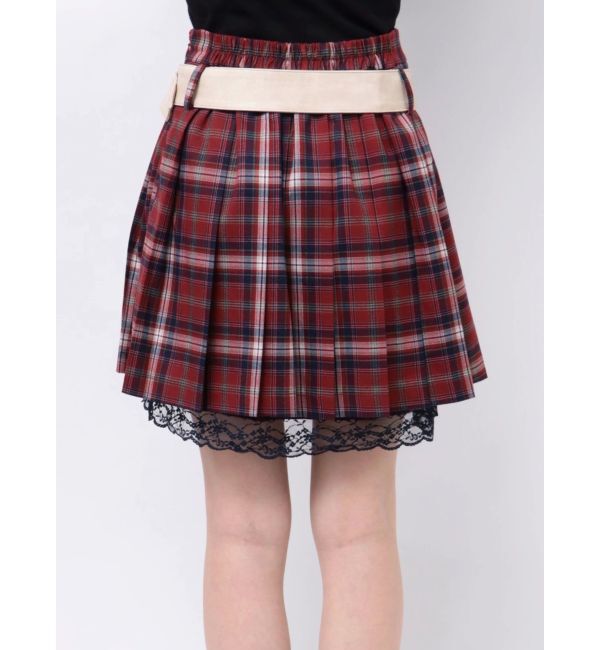 jouetie「ベルトヘムレースミニスカート【セットアップ対応】」|スカート|