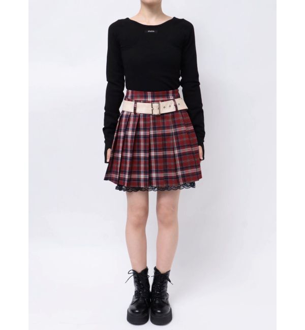 jouetie「ベルトヘムレースミニスカート【セットアップ対応】」|スカート|