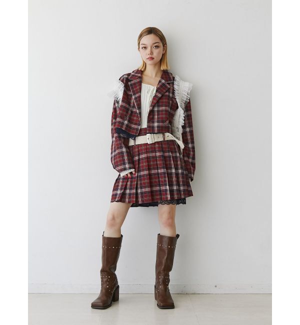 jouetie「ベルトヘムレースミニスカート【セットアップ対応】」|スカート|