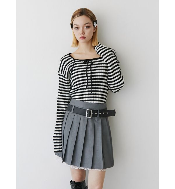 jouetie「ベルトヘムレースミニスカート【セットアップ対応】」|スカート|