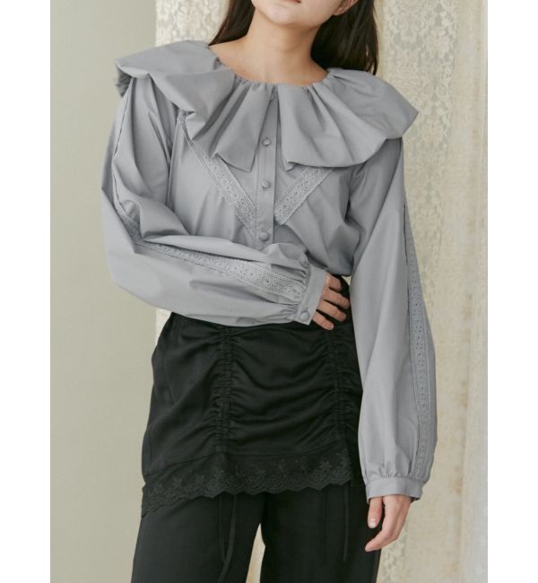 merry jenny「バルーンカラーブラウス」|シャツ・ブラウス|グレー