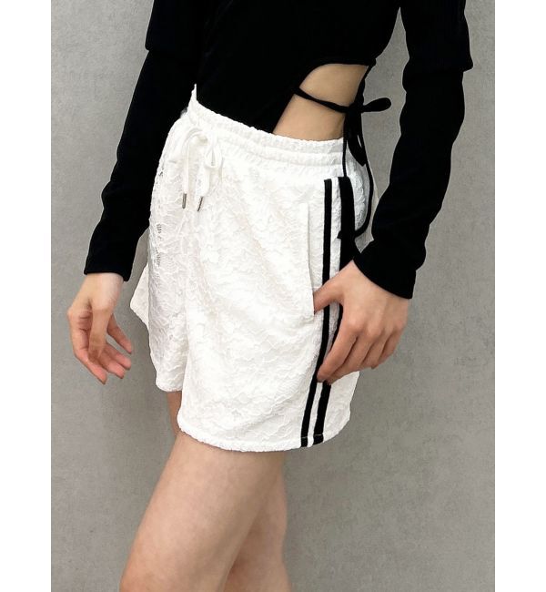 GYDA「ラインレースショートパンツ」|その他|オフホワイト